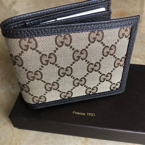 new gucci web signature beige wallet men|real gucci men's wallet.